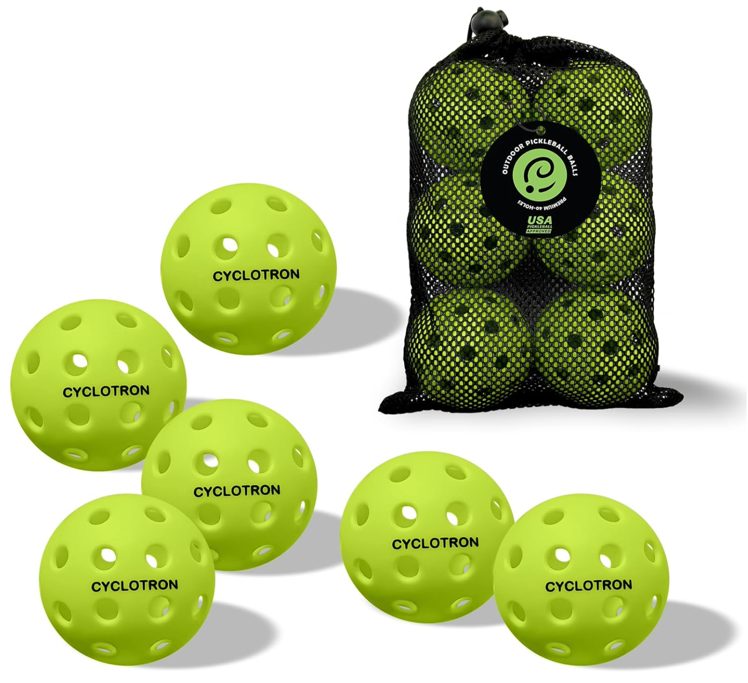 Cyclotron 6-Pack USAP Pickleball Balls